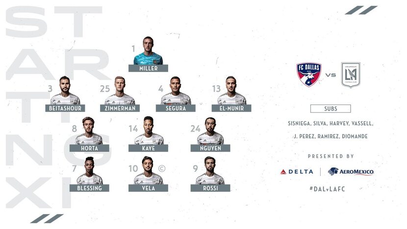 LAFC starting XI at FC Dallas. (5-19-19)