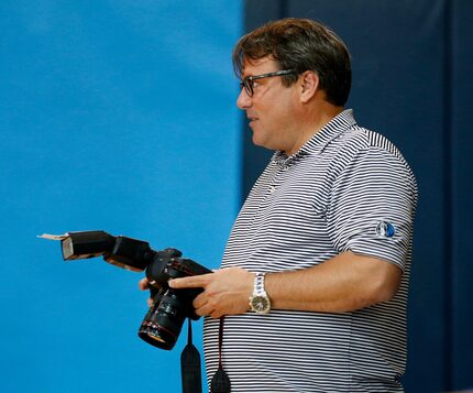 Dallas Mavericks photographer Danny Bollinger is pictured during Dallas Mavericks Media Day...