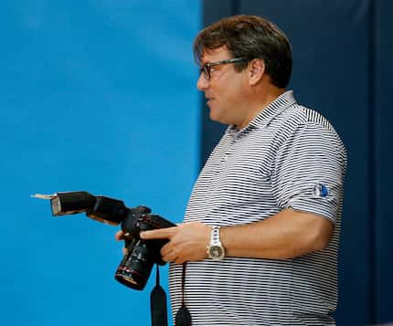 Dallas Mavericks photographer Danny Bollinger is pictured during Dallas Mavericks Media Day...