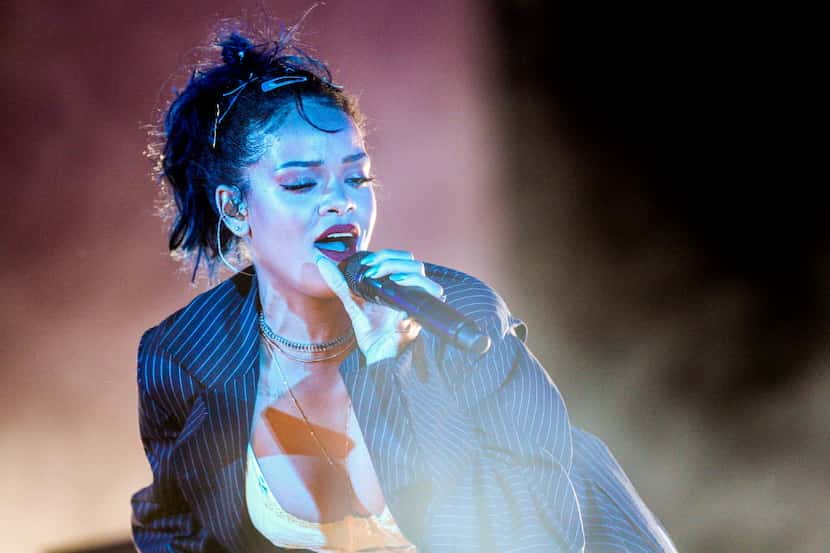 Rihanna performs at the We Can Survive Concert at the Hollywood Bowl on Saturday, Oct. 24,...