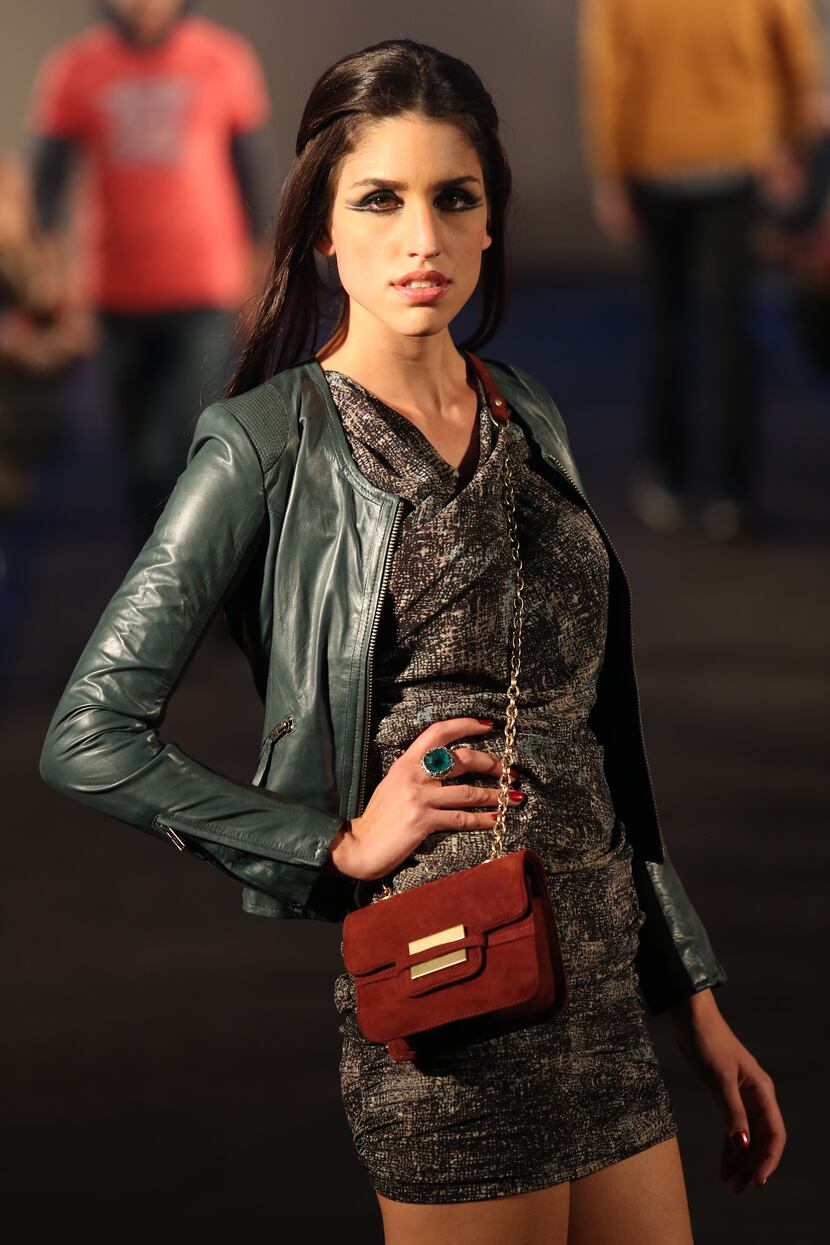Model on the runway for Scoop NYC during Fashion's Night Out at Highland Park Village with...