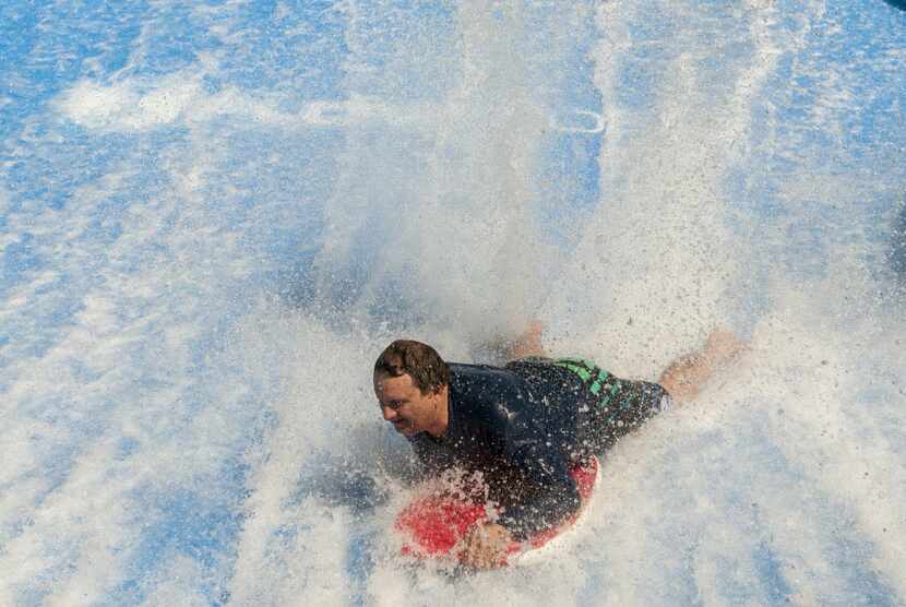  The Waveloch Flowrider, which was part of the Summer Adventures at the State Fair -- a...