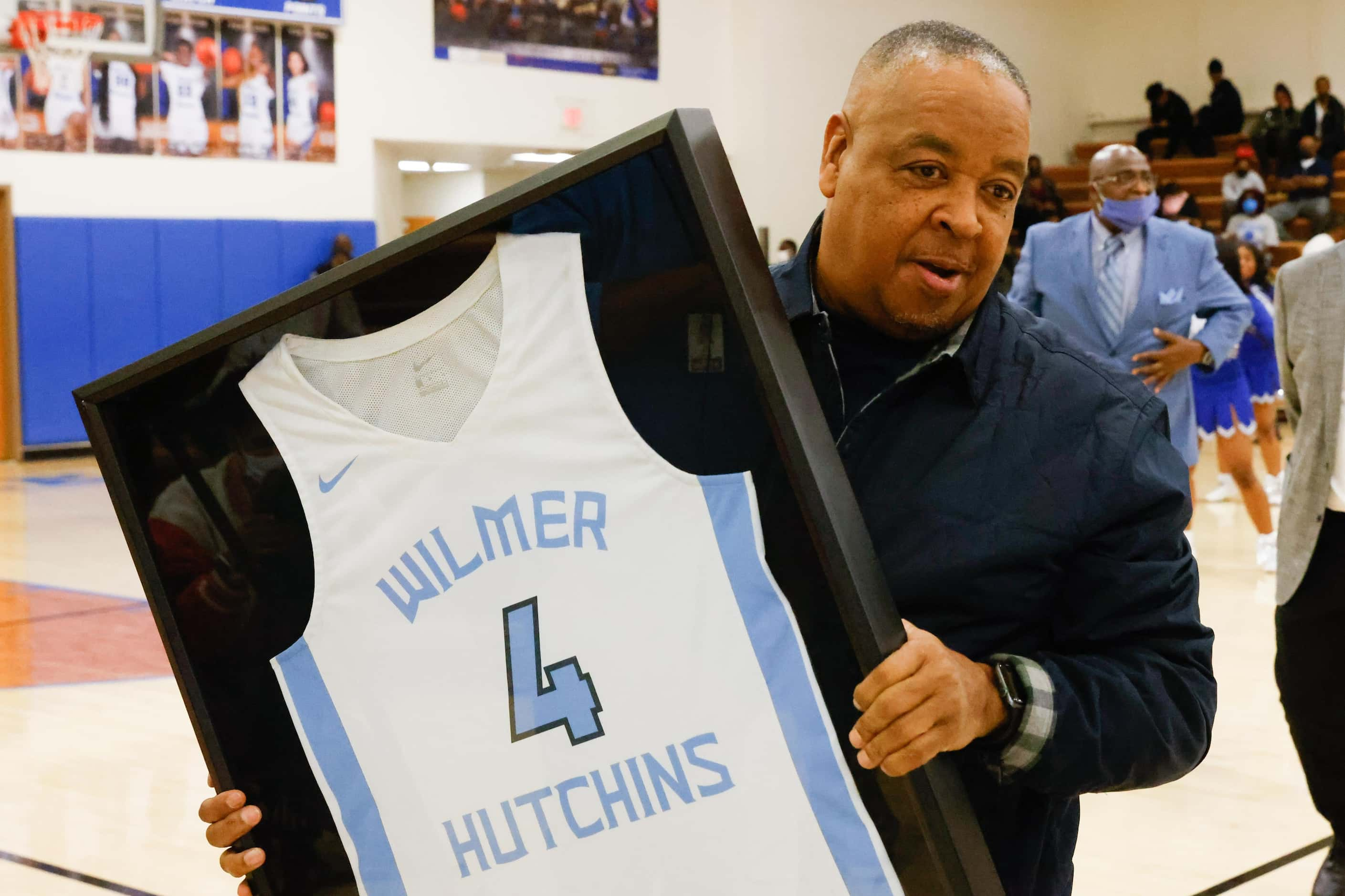 Former NBA basketball player Michael Anthony Jerome "Spud" Webb during halftime ceremony for...