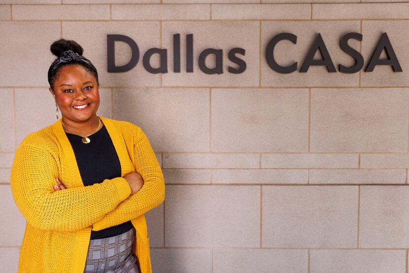 CASA volunteer Cené Griffin pictured outside the Dallas CASA office. Griffin never lost...