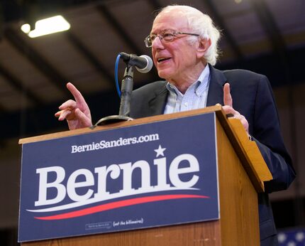 Democratic presidential candidate Bernie Sanders, I-Vt., holds a Valentine's Day rally at...