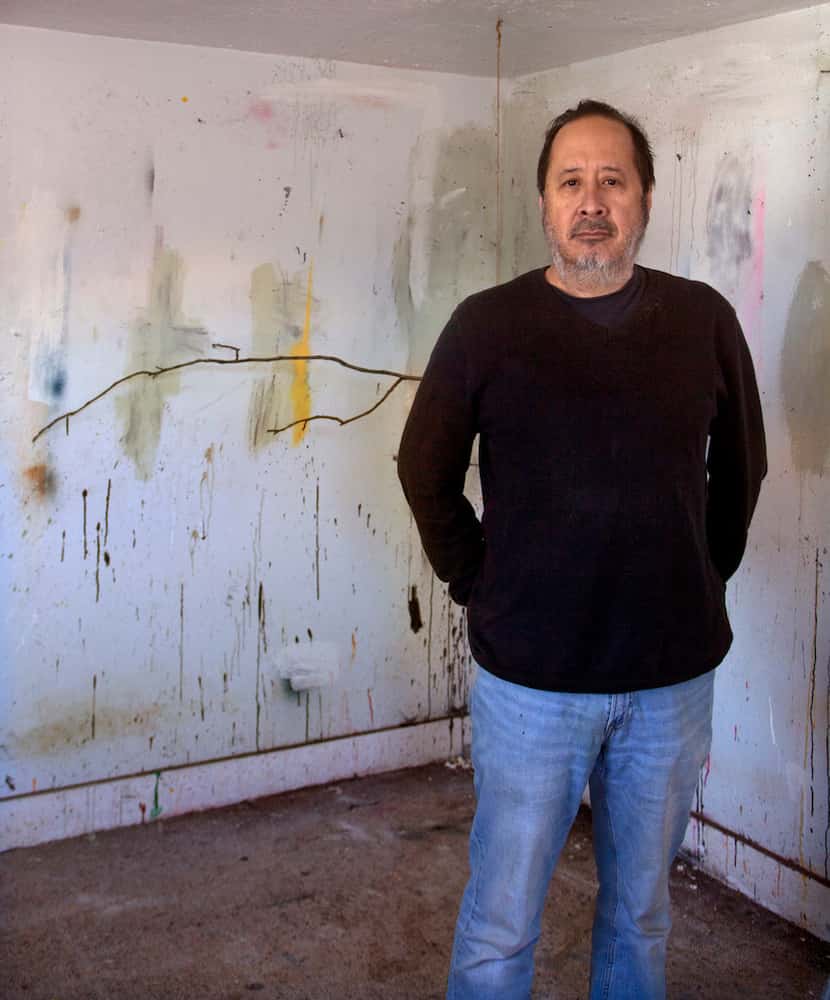 Artist Stephen Lapthisophon at his studio in Dallas