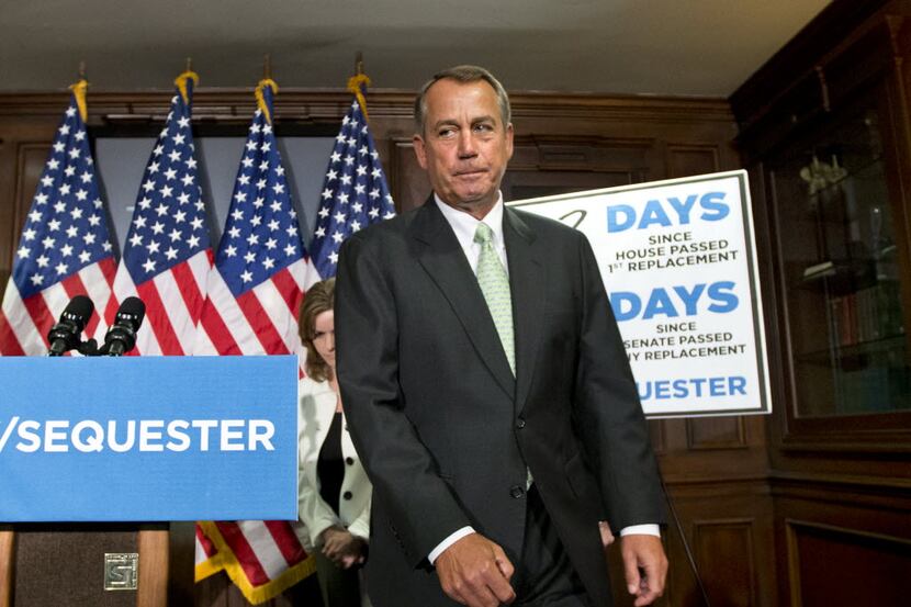 House Speaker John Boehner, R-Ohio, wrapped up a news conference Tuesday in Washington,...