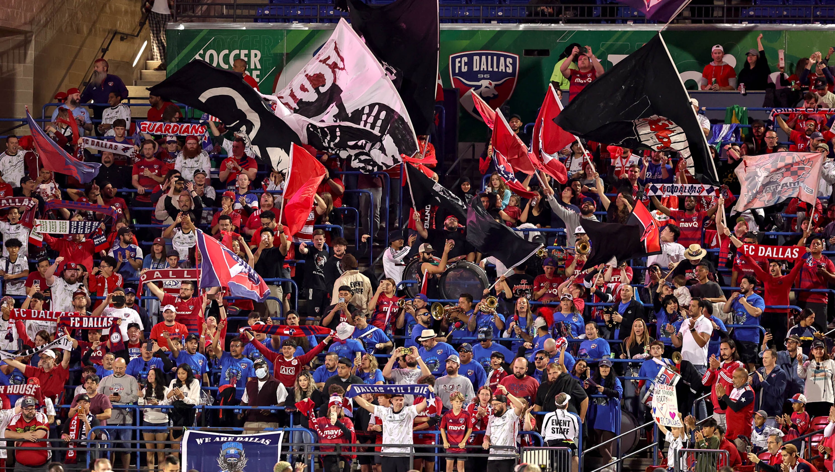 The FC Dallas fans gets ready for the game against Seattle in Game 2 of the playoff series...