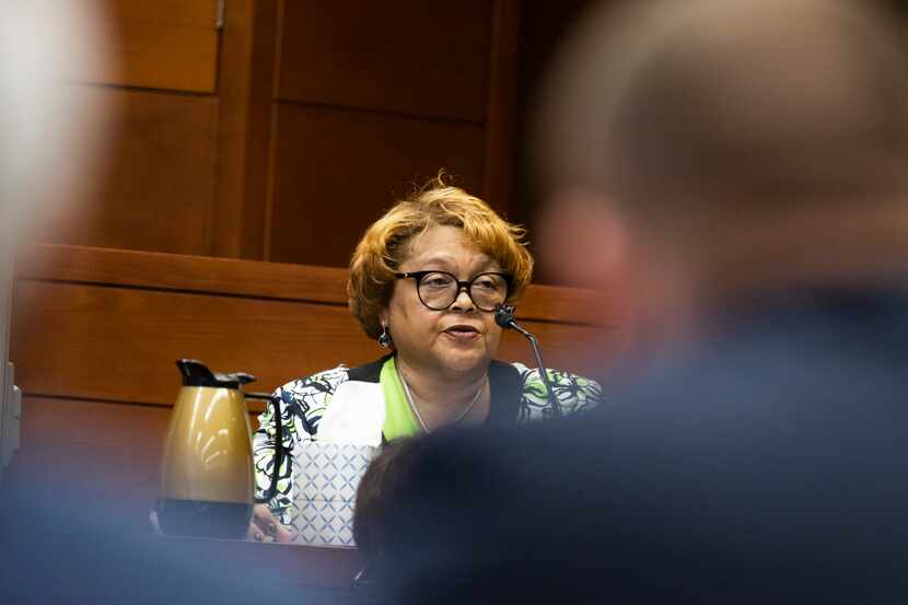 Dallas County Elections Administrator Toni Pippins-Poole testifies during a hearing before...