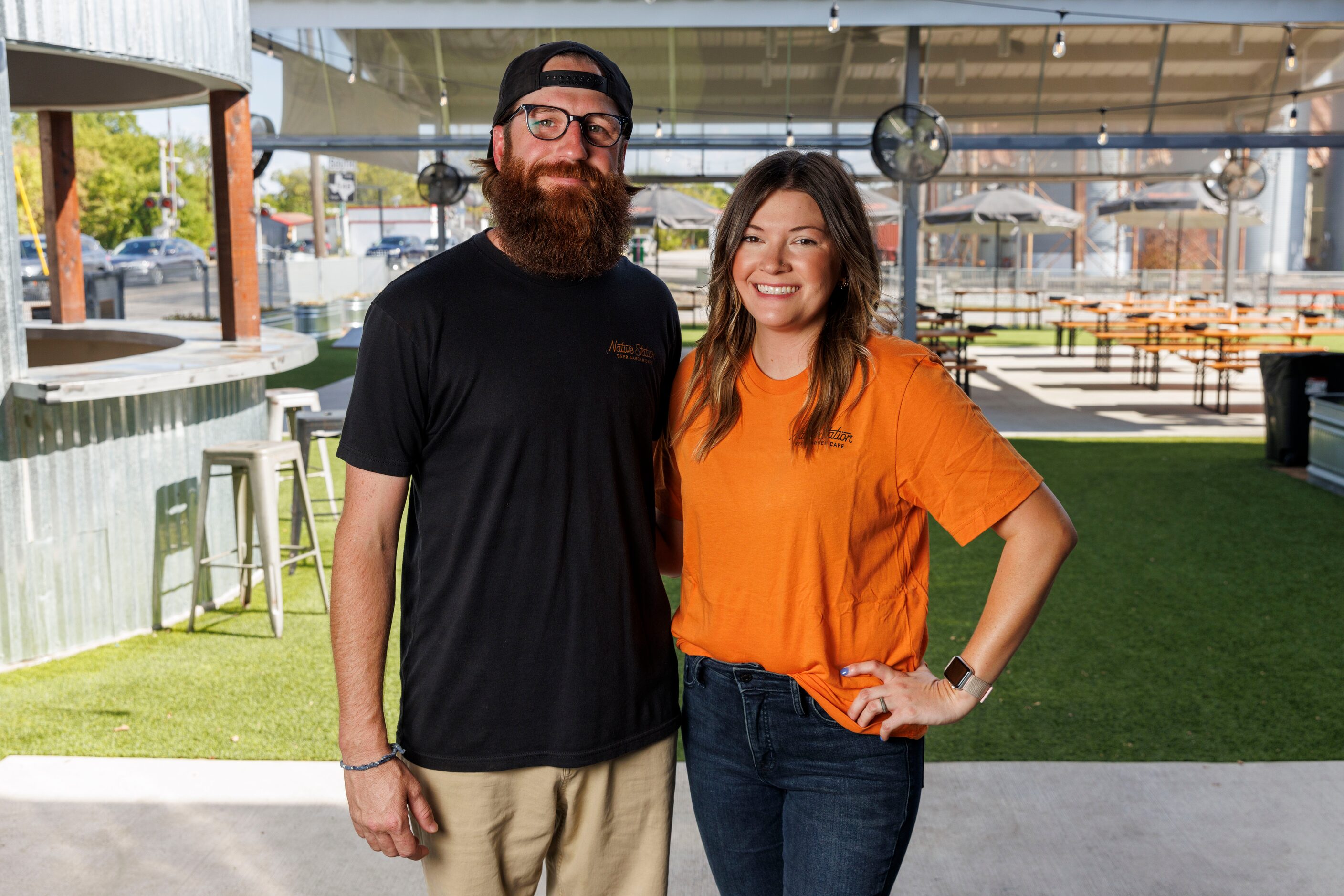 Cody and Sarah Murphey are shown at the Native Station Beer Garden Cafe in Royse City.