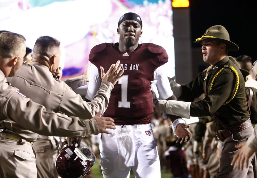 Former Texas A&M Aggies quarterback Jerrod Johnson before a game at Kyle Field, Saturday,...