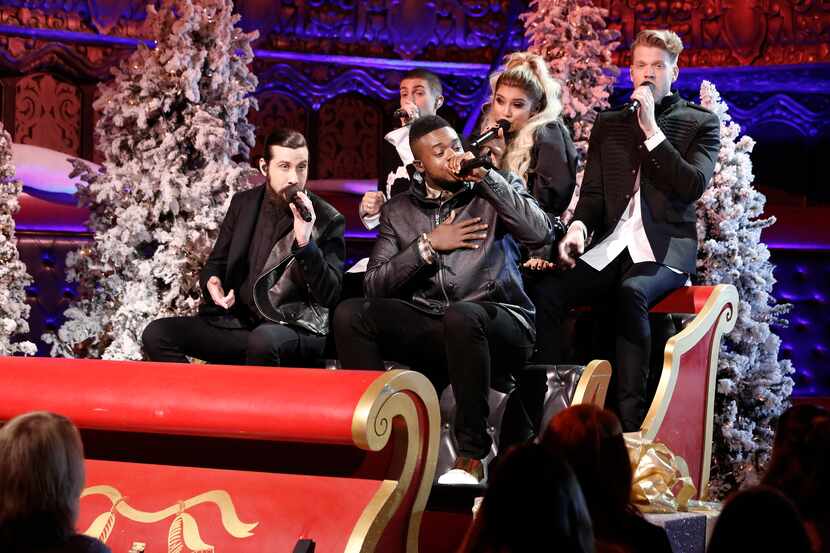 Pentatonix sings during their Christmas Special that will air Wednesday, Dec. 14, at 7 p.m....