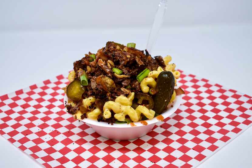 The Big Tex Bowl is a hearty helping of mac and cheese, covered with brisket. It's one of...