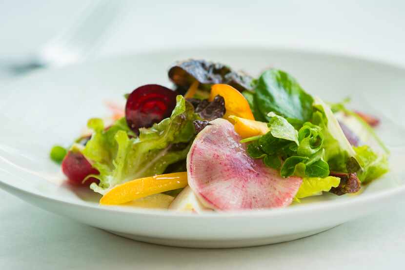 A raw root vegetable salad at Lark on the Park