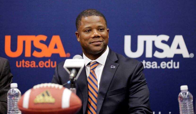 Frank Wilson is introduced as the new head football coach at UTSA during a news conference...