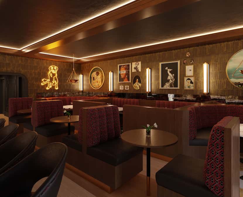 Dallas restaurant Goldie's, as seen in this rendering, will have subliminal references to...