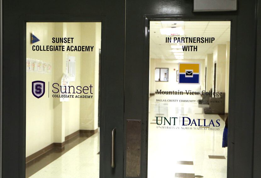 Sunset High School Collegiate Academy in in partnership with UNT Dallas and Mountain View...