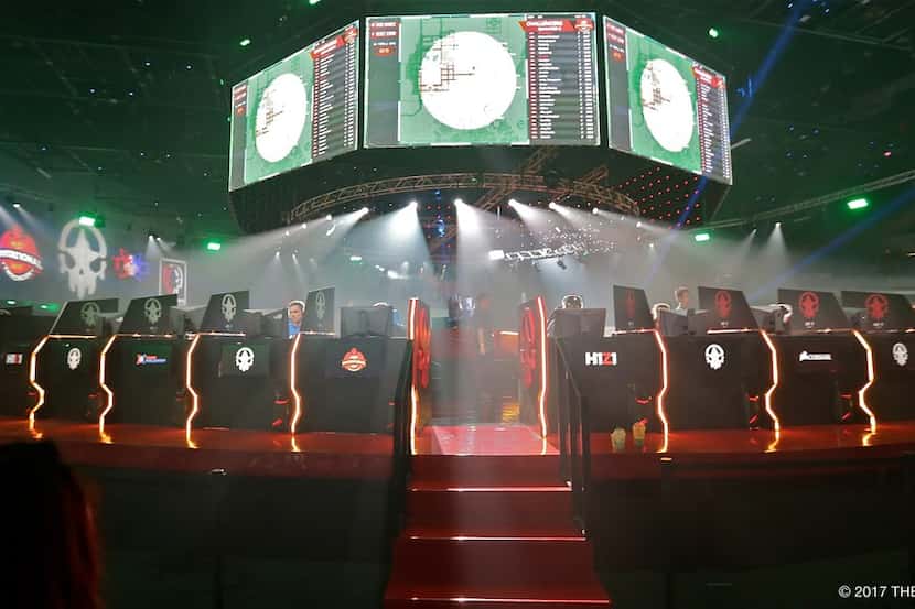 The Trade Group of Dallas built the stage for TwitchCon at H1Z1 Arena in Long Beach, Calif....
