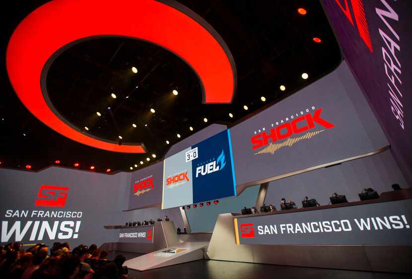 The San Francisco Shock win the third game during an Overwatch League match between the...
