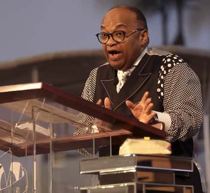 Pastor Isiah Joshua Jr. preaches to the congregation at Shiloh Missionary Baptist Church in...