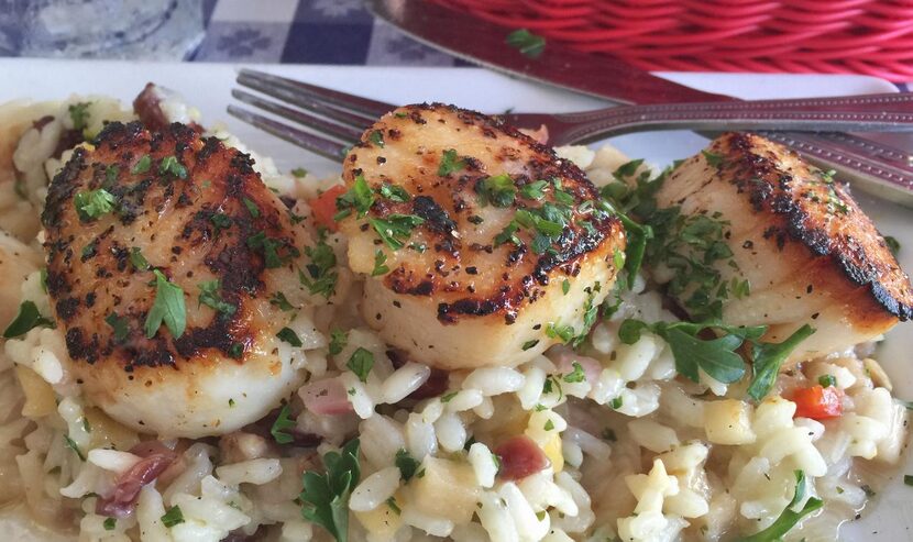 Fresh seafood,  such as The Black Cat’s pan-seared diver scallops, is always the special of...