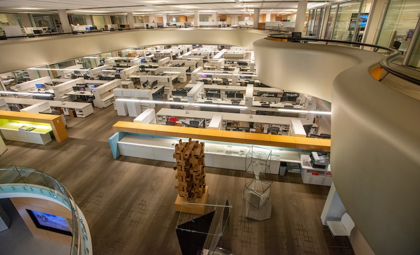 Overhead view of the second-floor space where CallisonRTKL’s employees will work in a...