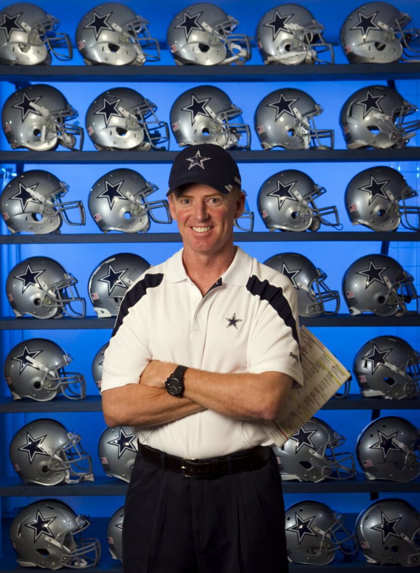 Jason Garrett poses for a portrait at Cowboys Stadium in Arlington on Aug. 22, 2011. (Vernon...