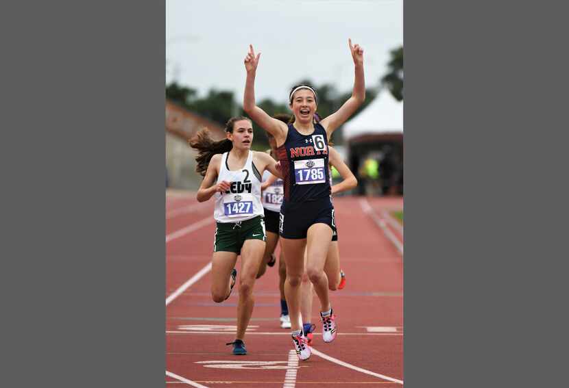 McKinney North's London Culbreath (1785) wins the 3200-meters during an early morning race...
