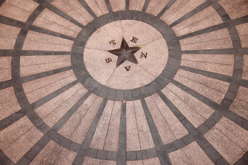 The view from above the Texas State Capitol Annex rotunda floor in Austin.