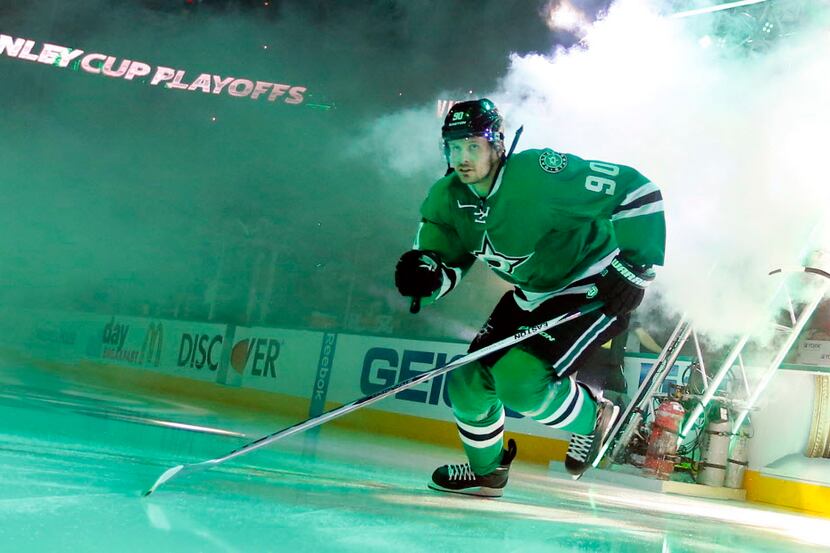 Dallas Stars center Jason Spezza (90) takes the ice for Game 1 against the Minnesota Wild at...