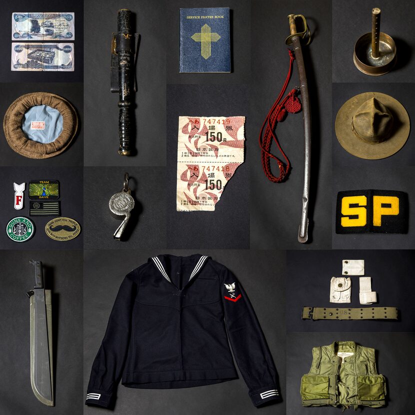 War memorabilia belonging to Andy Fancher, 18, who has filmed countless hours of interviews...