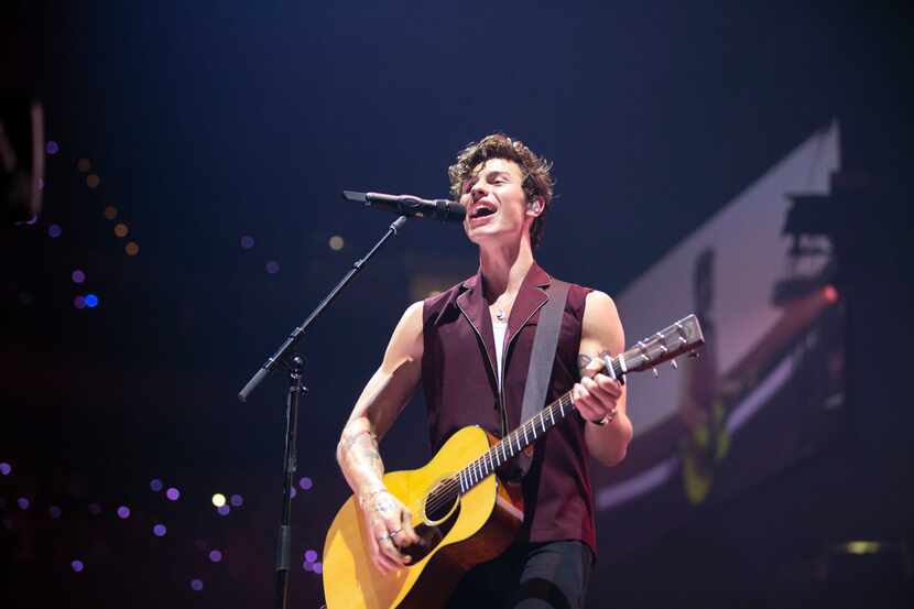 Shawn Mendes performs at American Airlines Center in Dallas, Texas on Monday, July 22, 2019.