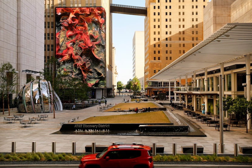 The newly constructed AT&T Discovery District is pictured from The French Room restaurant in...