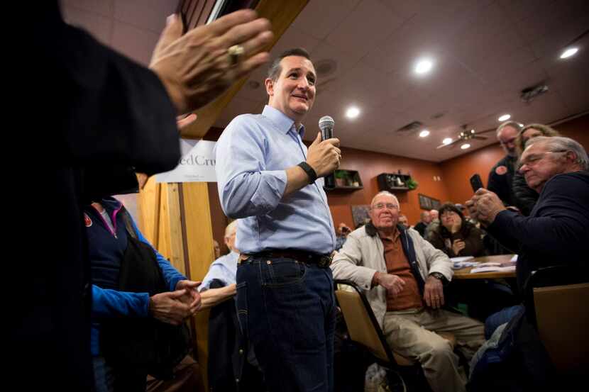  Sen. Ted Cruz (R-Texas), a Republican presidential hopeful, speaks during a campaign stop...