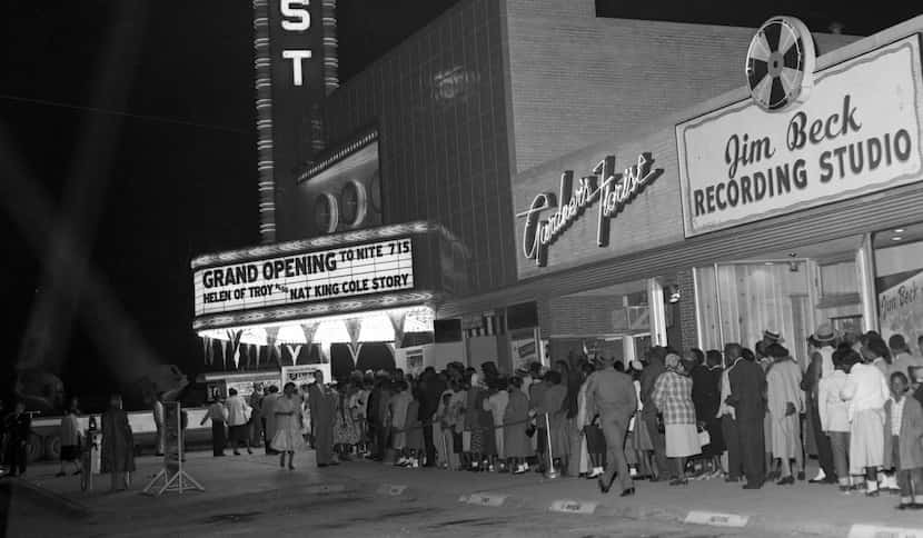 The Jim Beck recording studio is visible next door to the Forest Theater in this 1956 photo...