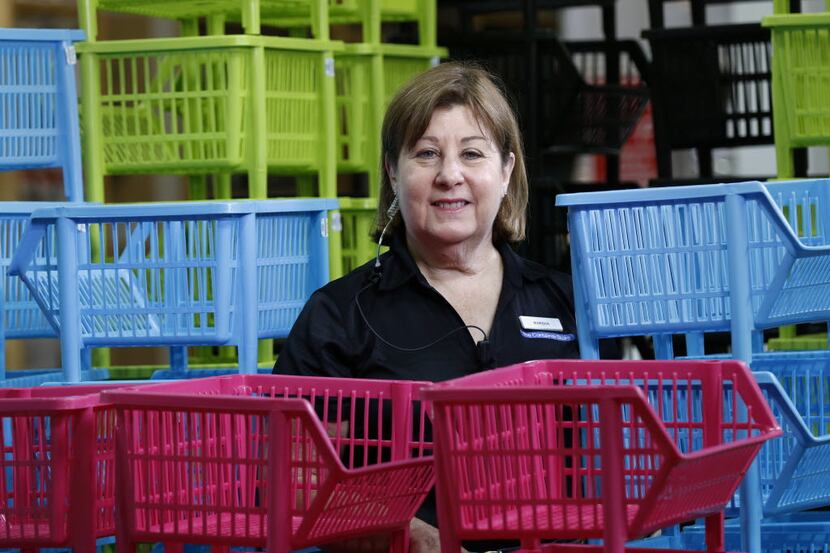 Marsha Meyers, a 66-year-old retired college counselor, works at the Container Store in Dallas.