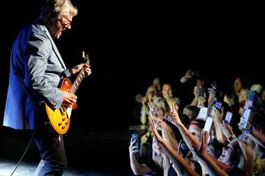 Steve Miller performs for screaming fans at the Majestic Theatre in San Antonio on July 25,...