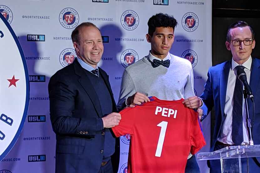 Ricardo Pepi is introduced as North Texas SC's first player along with FC Dallas President...