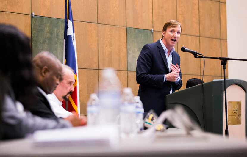 Gubernatorial candidate Andrew White speaks during a Democratic gubernatorial candidate...
