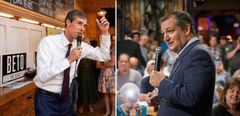 Democratic Rep. Beto O'Rourke (left) and Republican Sen. Ted Cruz (right) are trying to...