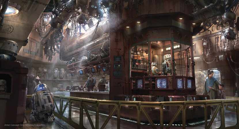 Visitors to Star Wars: Galaxy's Edge will be able to visit shops selling personal droids,...