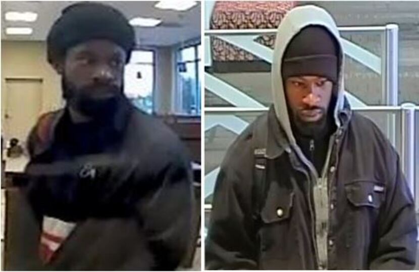 Police shared surveillance images Wednesday of a man who robbed two banks in recent weeks.