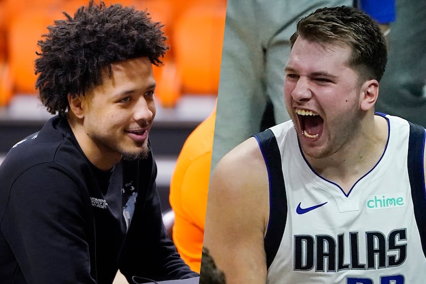 Cade Cunningham (left) and Luka Doncic.