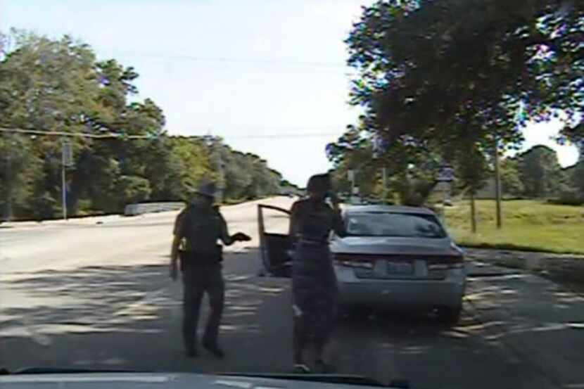 
In this July 10, 2015, frame from dashcam video provided by the Texas Department of Public...