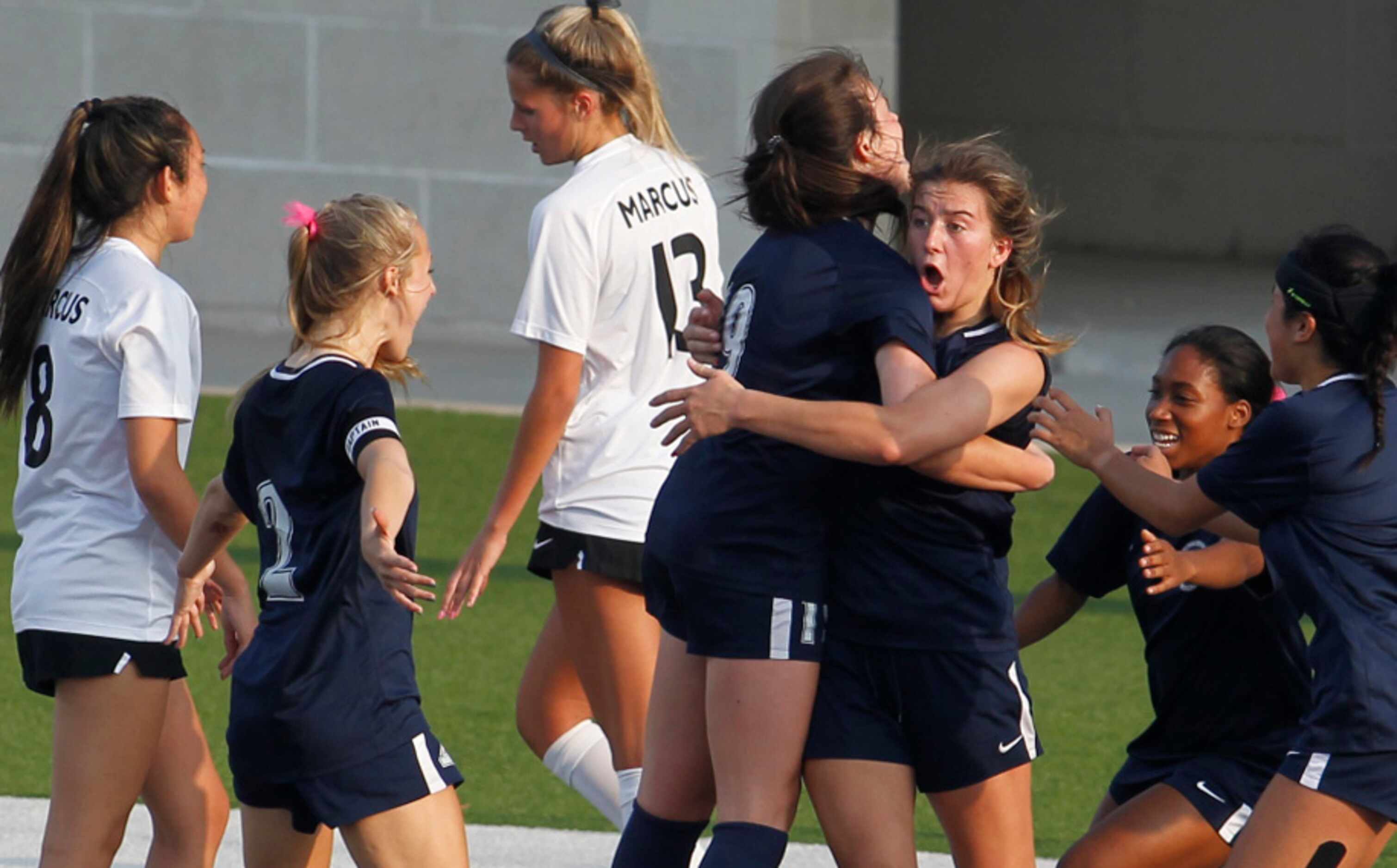 Euphoria filled the air as a celebration broke out after Flower Mound's Marianne Baltmanis...