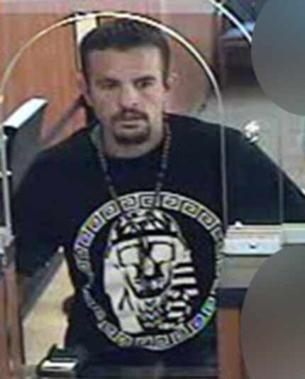 Joshua Sefnathn Chavez, in an image captured during a robbery at Chase Bank on Preston Road,...