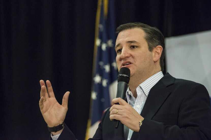  Senator Ted Cruz, a Republican from Texas and 2016 presidential candidate, speaks during a...