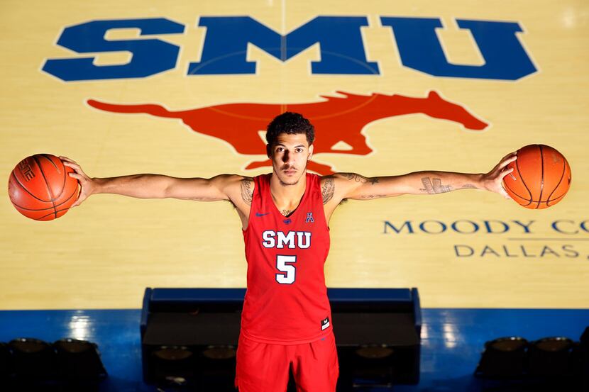 SMU senior basketball transfer Nat Dixon is photographed at Moody Coliseum in University Park.