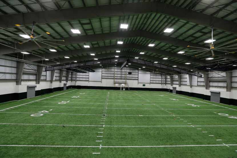 The new Indoor practice facilities interior at Arlington High School.