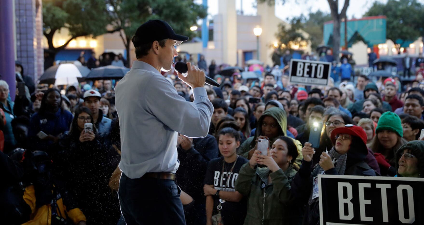 Democratic U.S. Senate candidate Beto O'Rourke speaks at a rally, Monday, Oct. 15, 2018, in...